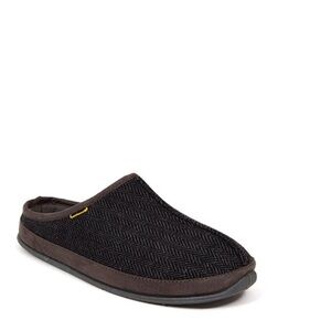 Soft Stags Men's Wanderer Clog Slippers in black tweed size 11W